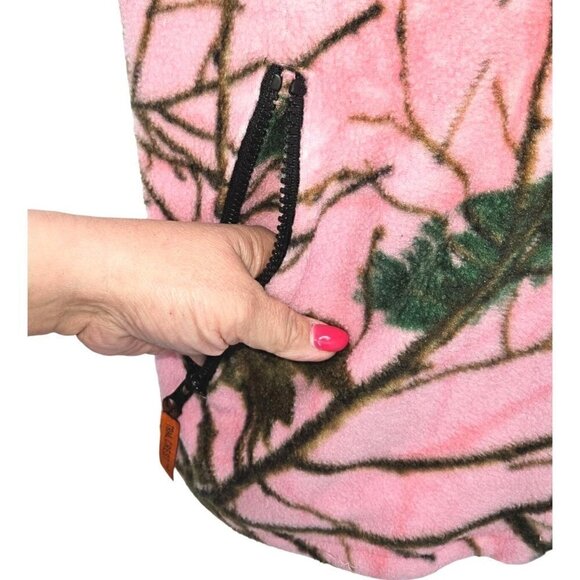 Trail Crest Pink Camouflage Vest Fleece Womens Size Small 4 6 8 Zipper Pockets - Picture 4 of 8